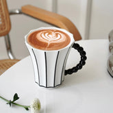 Vintage Black White Vertical Stripes Mug